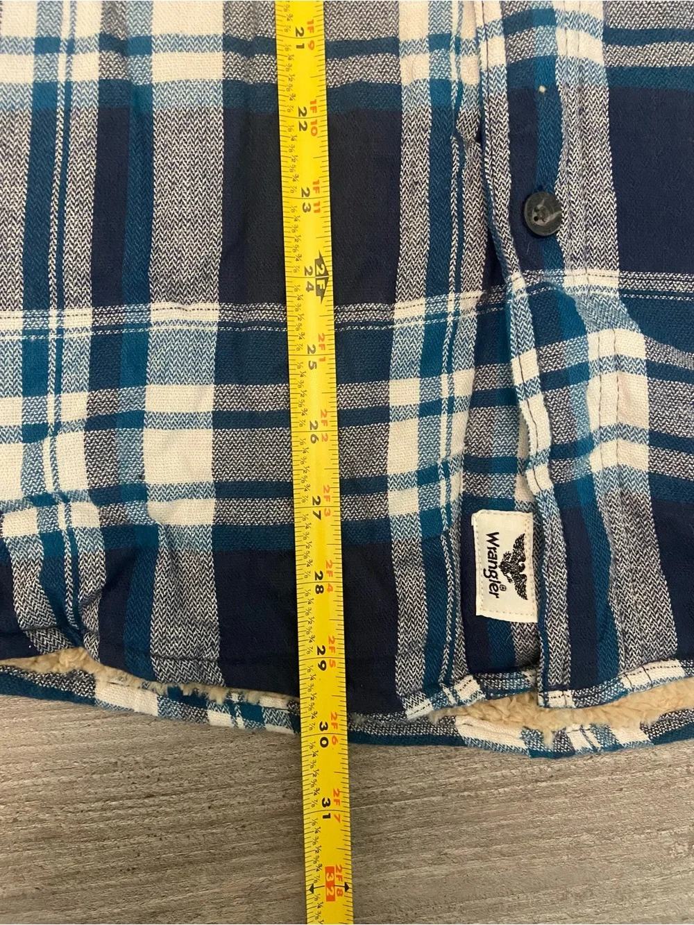 Wrangler Men's Heavyweight Sherpa Lined Flannel Shirt Jacket Plaid Blue M